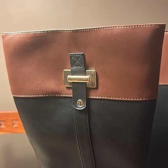 Karen Scott Black and Brown Knee-High Boots - Picture 2 of 7